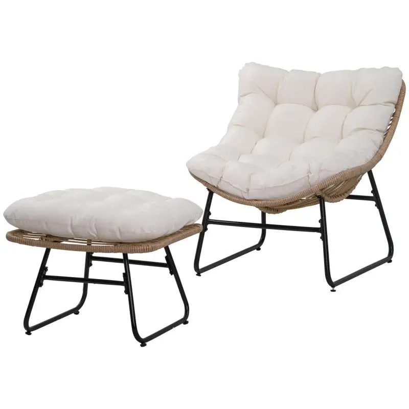 Garden Armchair with Footrest
