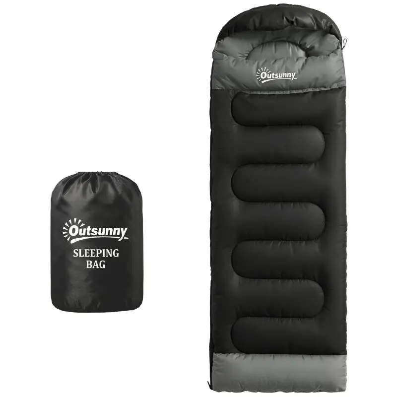 Adult Sleeping Bag with Hood, Black