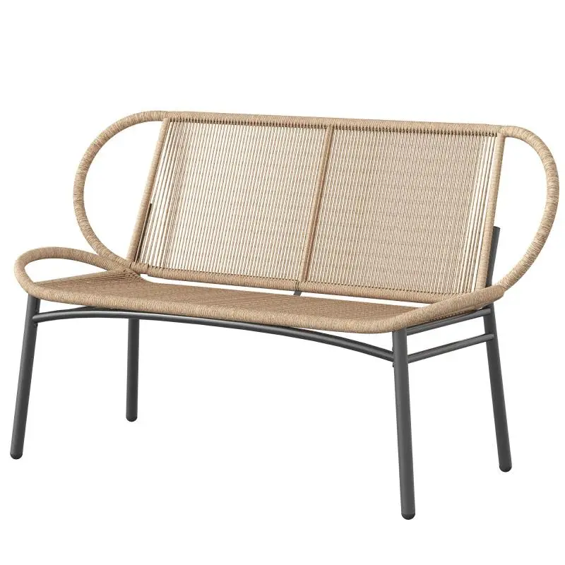 2-Seater Garden Bench, Natural Finish