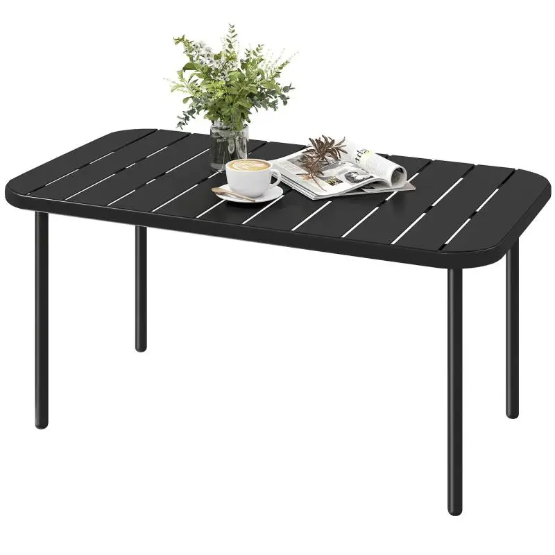 Rectangular Steel Side Table, 90 x 50 cm, Black