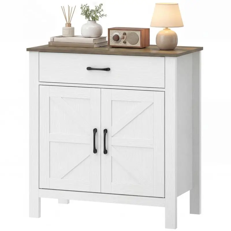 Sideboard with Sliding Doors, White