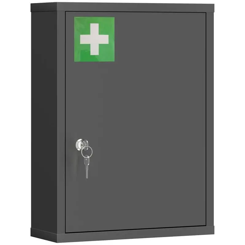Lockable 3-Shelf Wall-Mounted Medical Cabinet