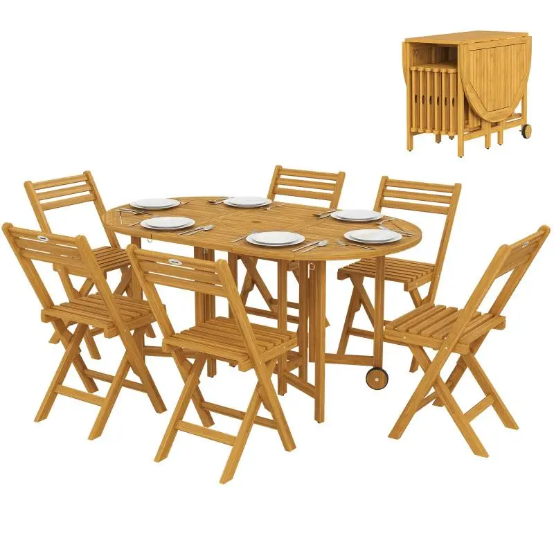 7-Piece Acacia Wood Garden Furniture Set