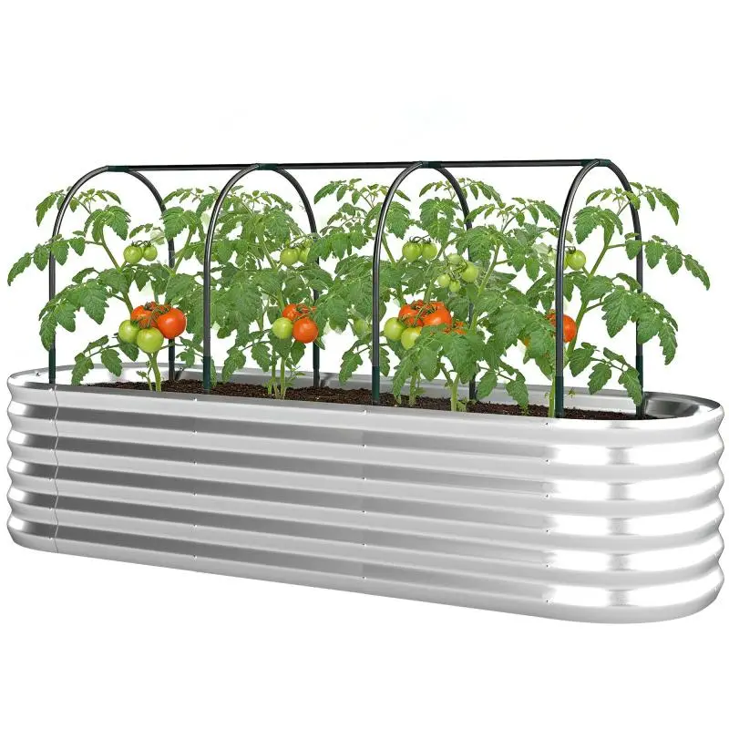 Raised Garden Bed with Trellis, 200 cm