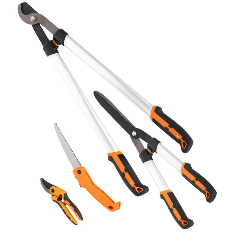 4-Piece Gardening Set with Secateurs and Folding Saw