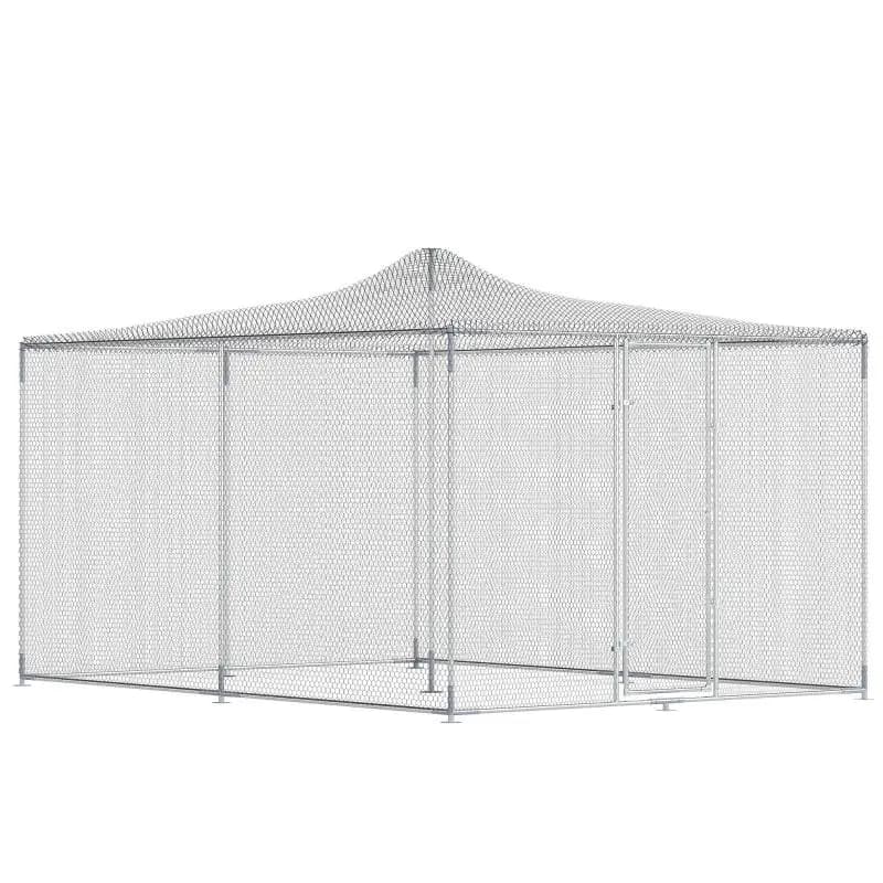 Outdoor Chicken Coop with Double Lock, 4 x 3 x 2 m