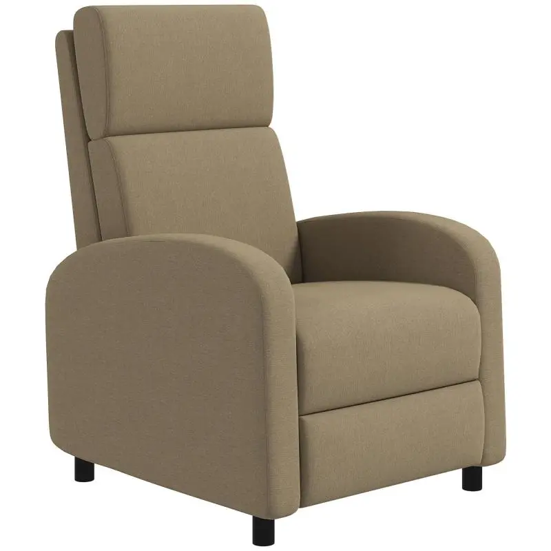 Manual Reclining Armchair with Footrest, Beige