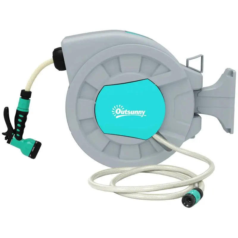 Automatic Hose Reel, 25 + 2 m, Grey