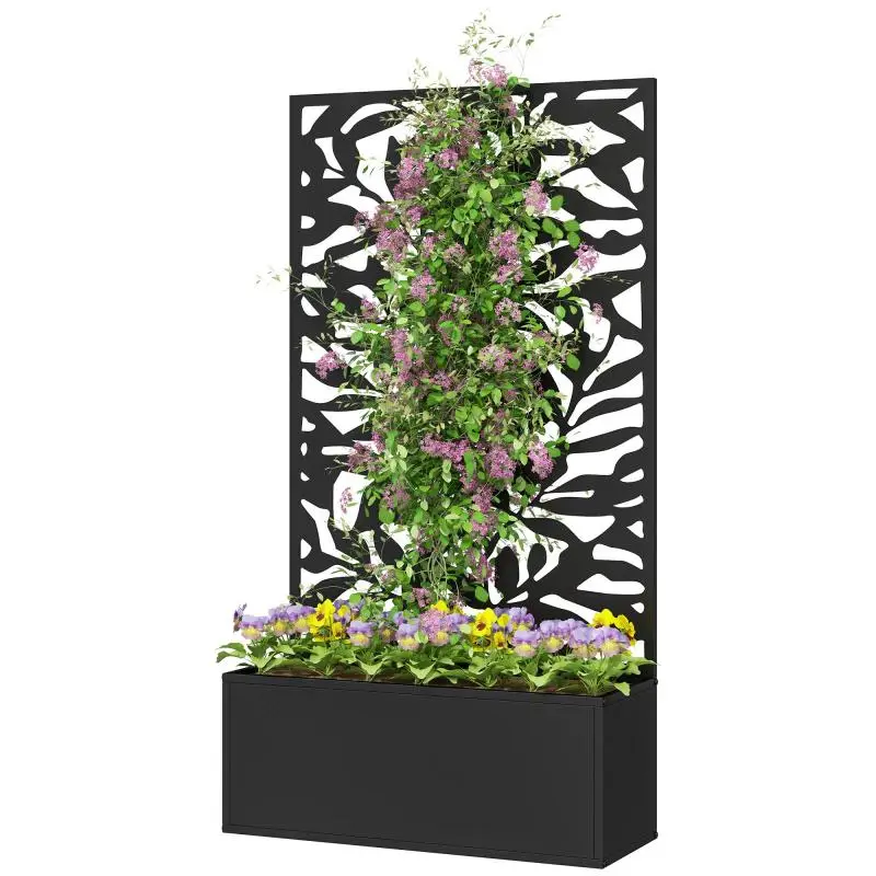 Steel Planter with Trellis for Climbing Plants