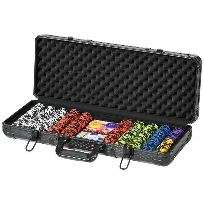 Poker Set with 500 Chips and Protective Case