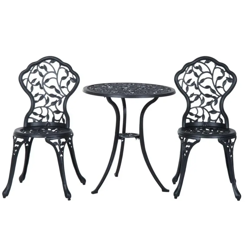 3-Piece Garden Set with 2 Chairs and Round Table