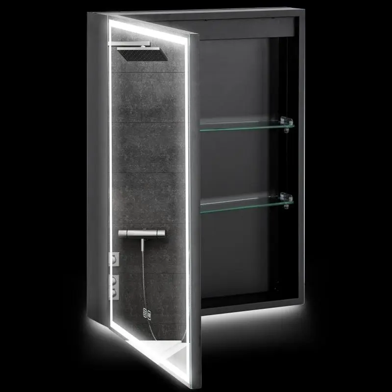 Bathroom Mirror Cabinet with LED Lights and Anti-Fog