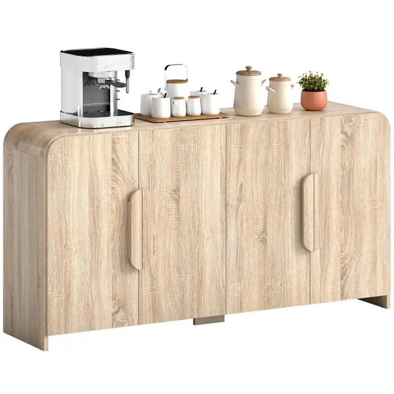 Kitchen Sideboard with 2 Cabinets and Adjustable Shelves