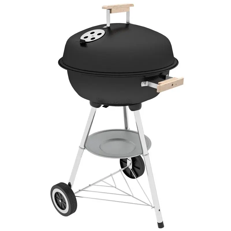 Charcoal Barbecue with Lid and Wheels