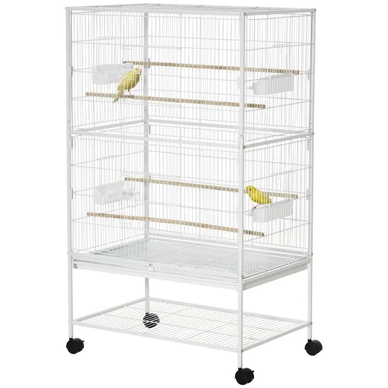 Indoor Bird Cage with 4 Wheels, 78 × 52 × 132 cm