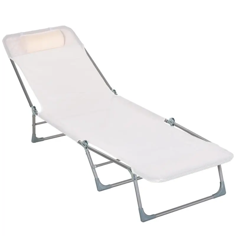 Folding Garden Lounger with Cushion, 182 cm