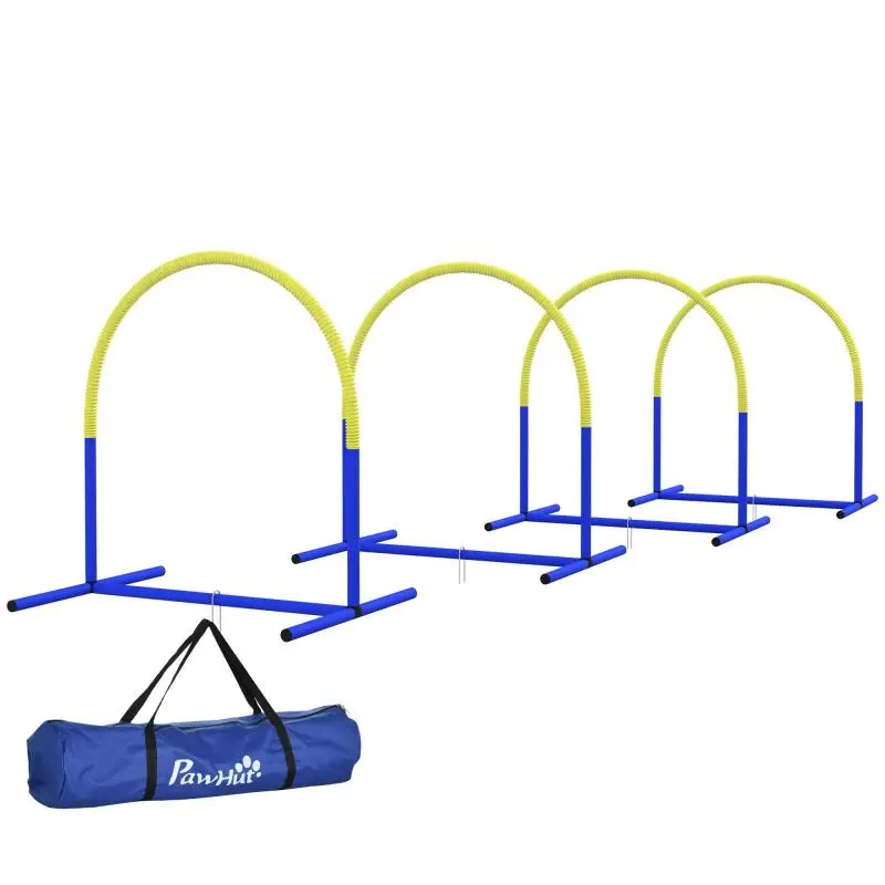 Dog Agility Set with 4 Hoops and Carry Bag