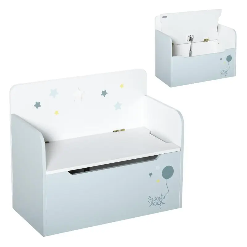 Children’s Storage Bench with Backrest, Pink