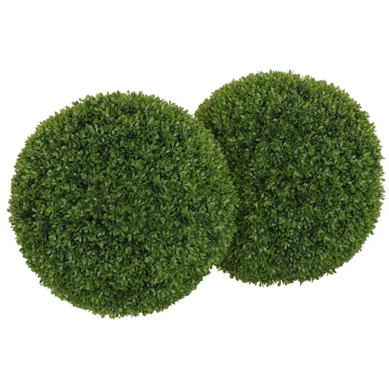 Set of 2 Artificial Boxwood Plants, 40 cm