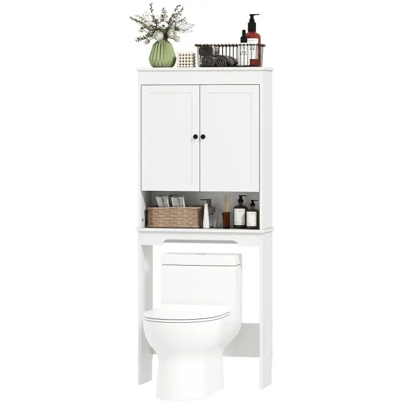 Over-Toilet Storage Unit with 3 Shelves, White
