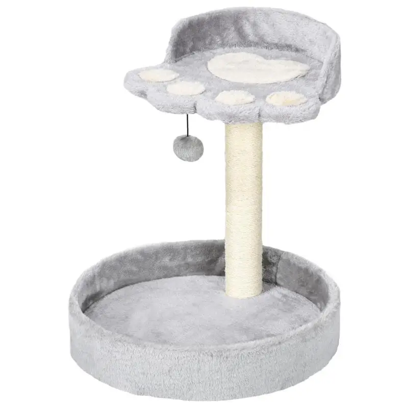 Cat Scratching Post with Beds, 41 x 41 x 44 cm, Light Grey