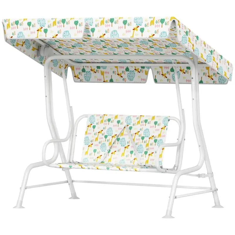 2-Seater Outdoor Swing for Kids, White