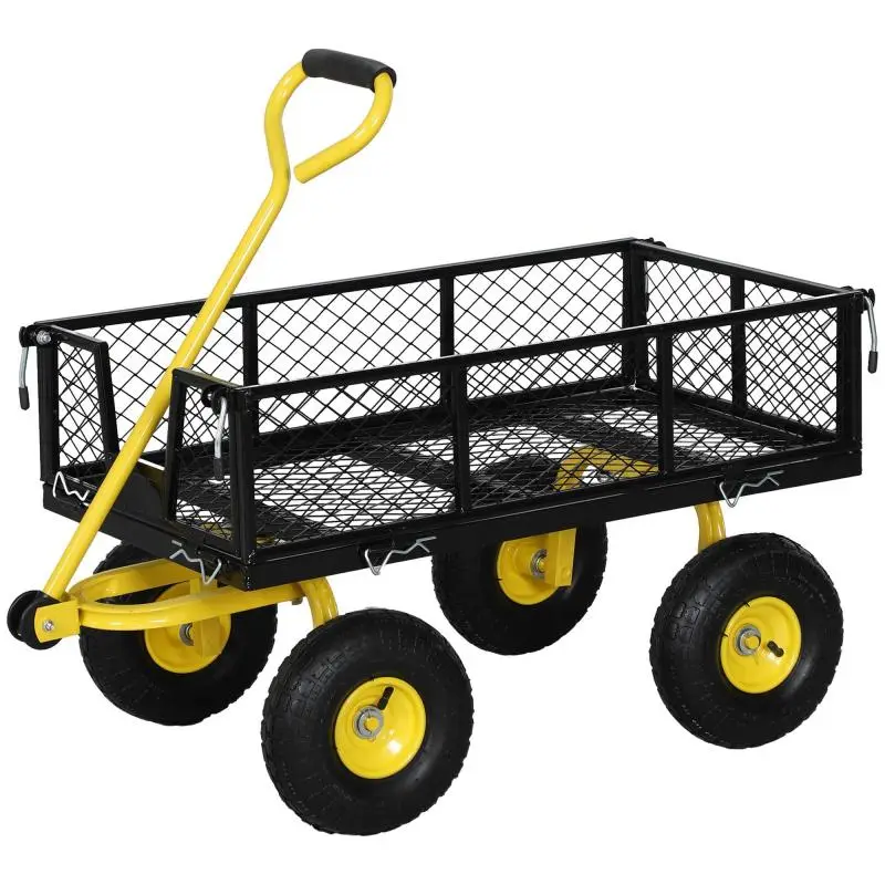 Steel Garden Cart with Removable Side Panels