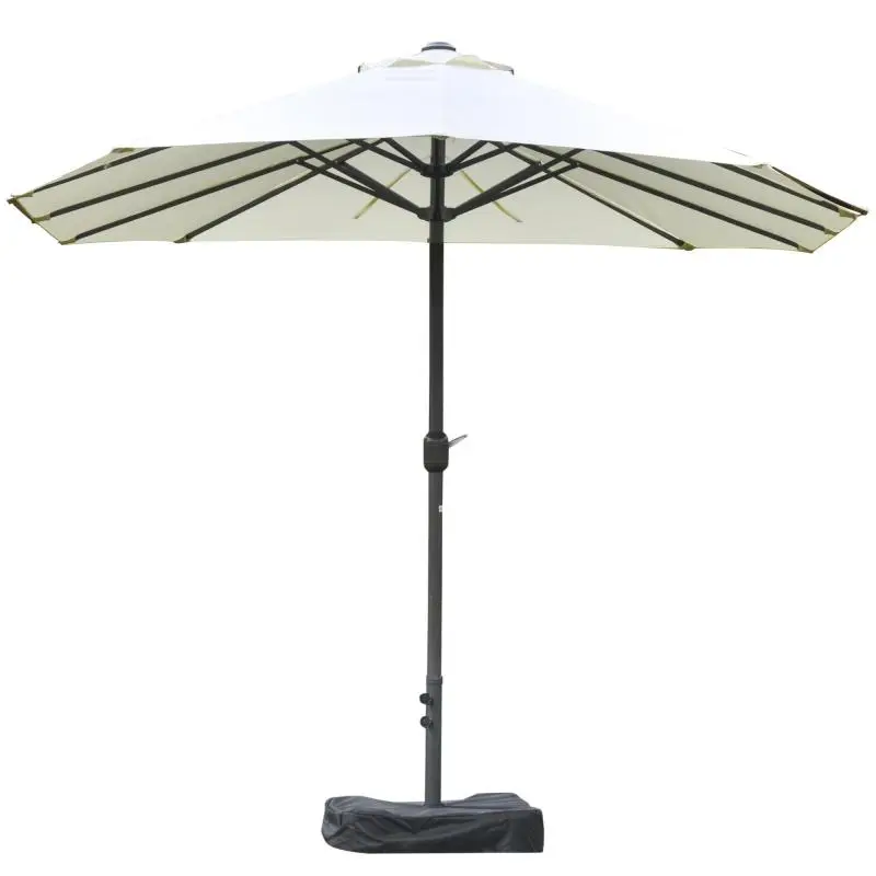 Double Parasol with Crank and 12 Ribs