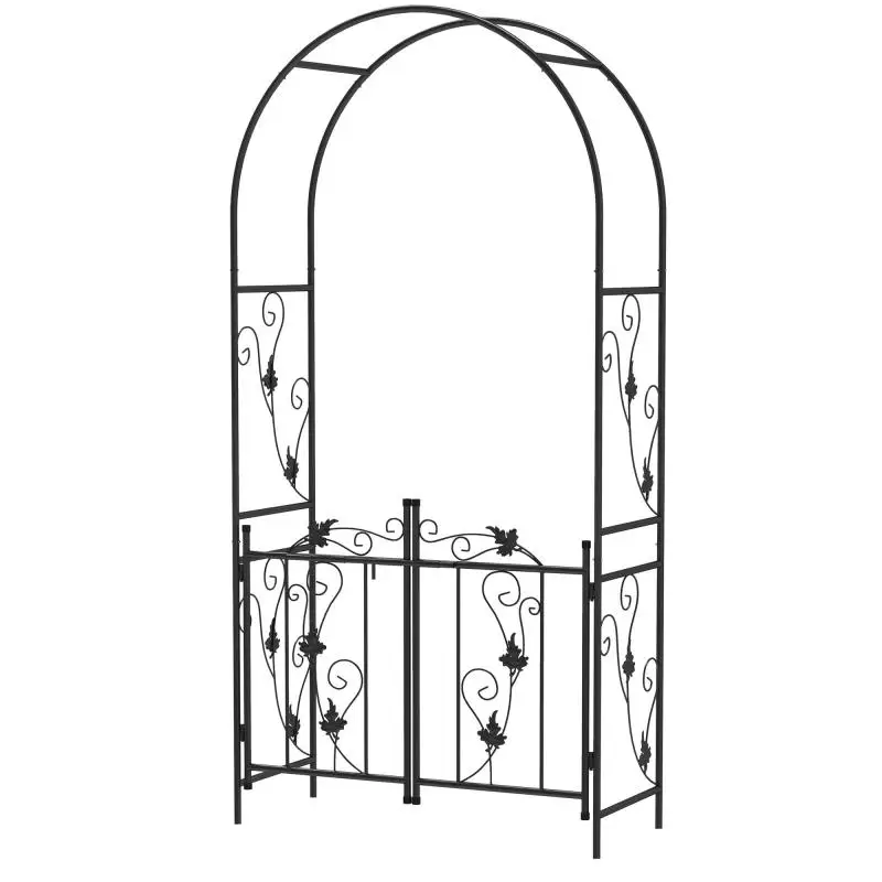 Garden Arch with Gate, 217 cm High