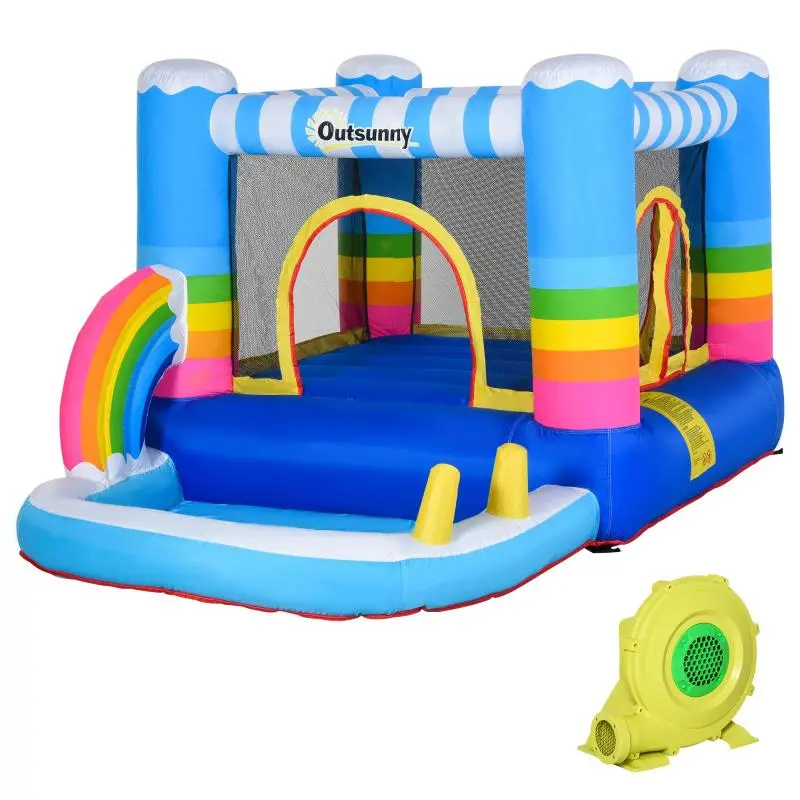 Inflatable Bouncy Castle with Trampoline and Pool