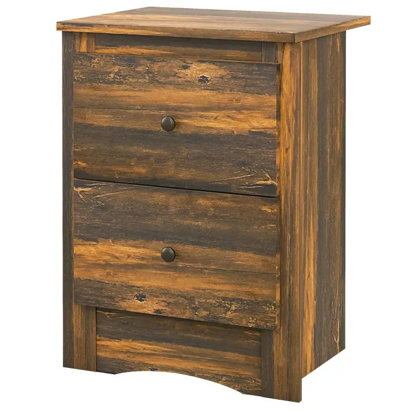 2-Drawer Bedside Table, 40 × 30 × 56 cm
