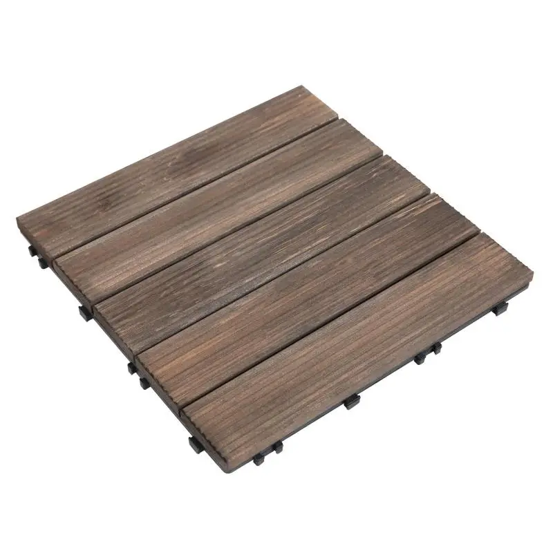 Outdoor Wood Flooring Tiles, 27-Piece Interlocking Set