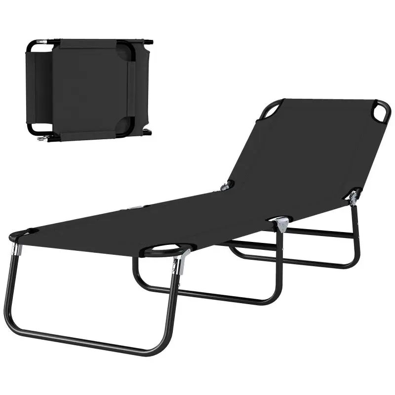 Folding Garden Lounger with Adjustable Backrest