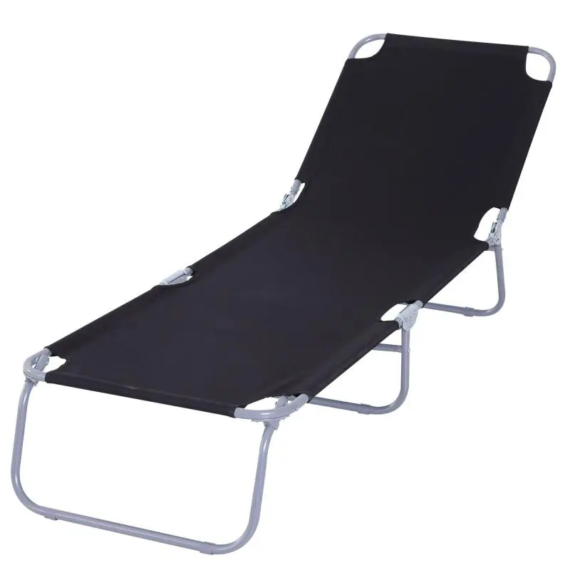 Folding Garden Deckchair in Metal and Oxford Fabric