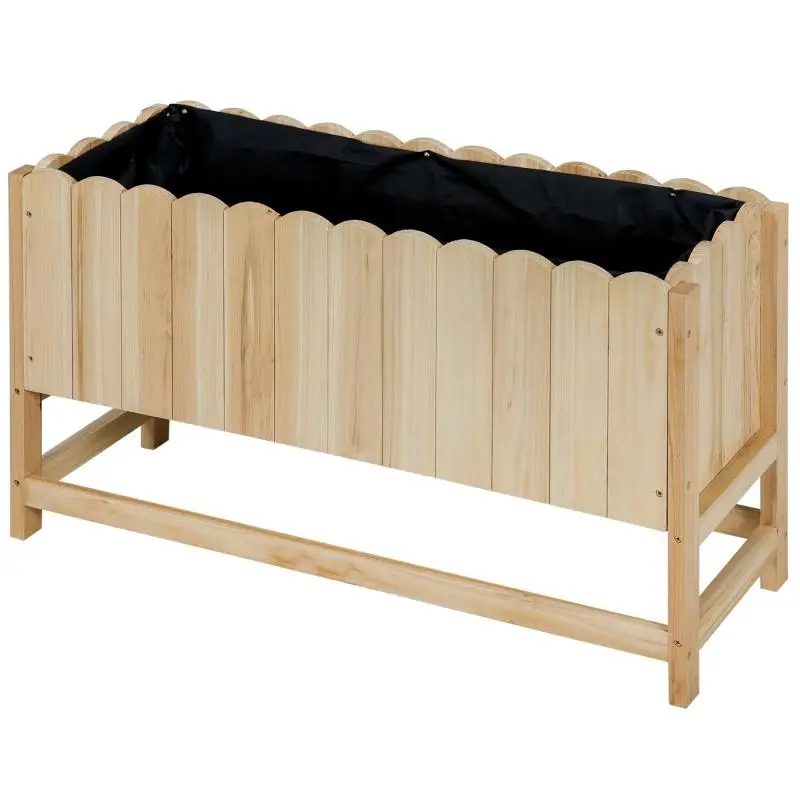 Vertical Wooden Outdoor Planter with Drainage Hole