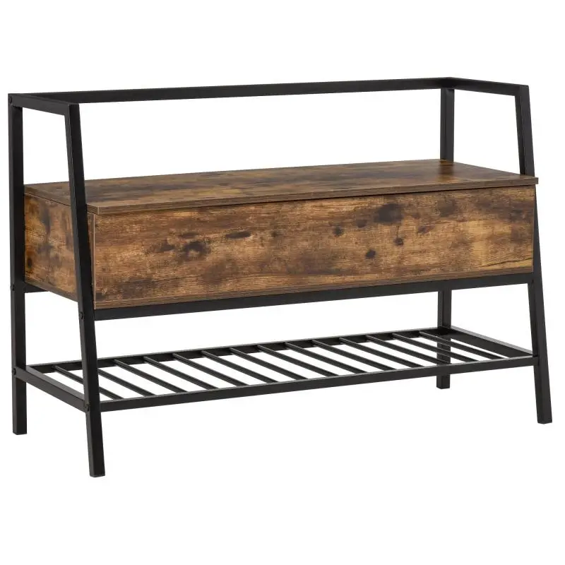 Industrial-Style Shoe Cabinet with Storage Compartment