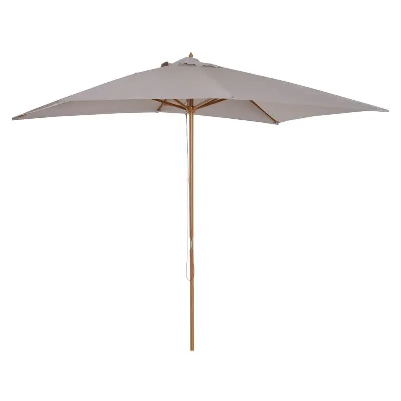 Wooden Garden Parasol, 2.95 m, Grey