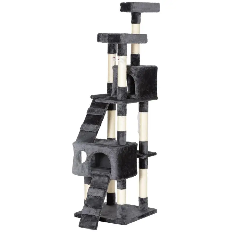 Cat Scratching Tree with 3 Perches, 173 cm, Grey
