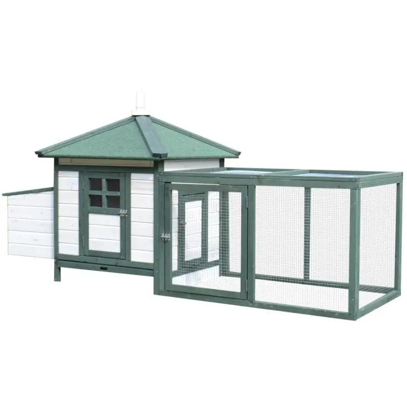 Wooden Chicken Coop with Ramp and Tray