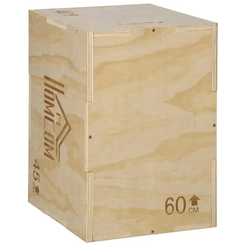 Adjustable Wooden Plyo Box, 45 cm to 60 cm