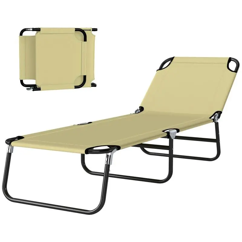 Garden Sun Lounger with 5-Position Adjustable Backrest