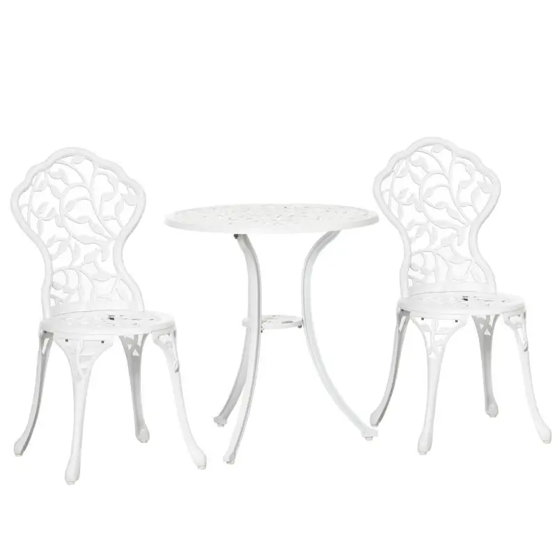 3-Piece Aluminium Garden Set with Round Side Table
