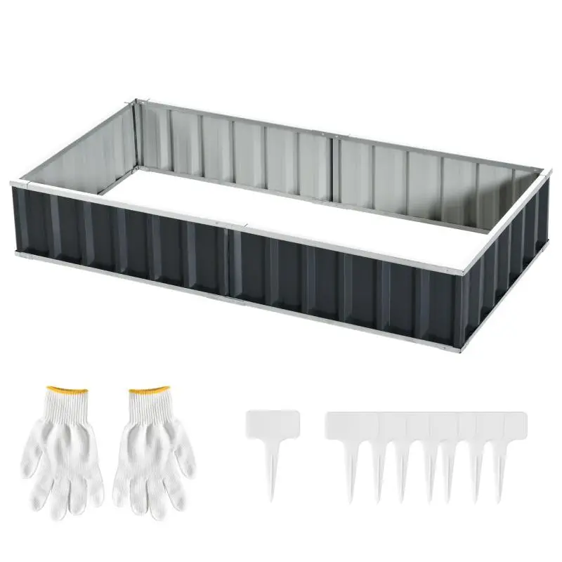 Steel Raised Garden Bed, Adjustable Shape, 174 cm
