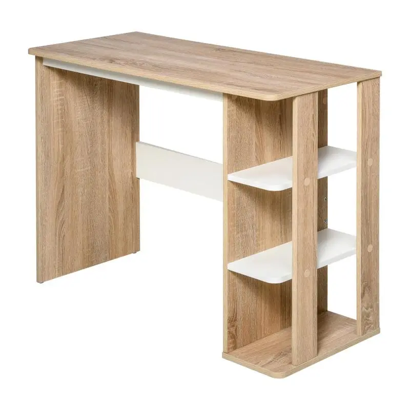 Wooden Desk with 3-Tier Shelf, 100 x 44 cm