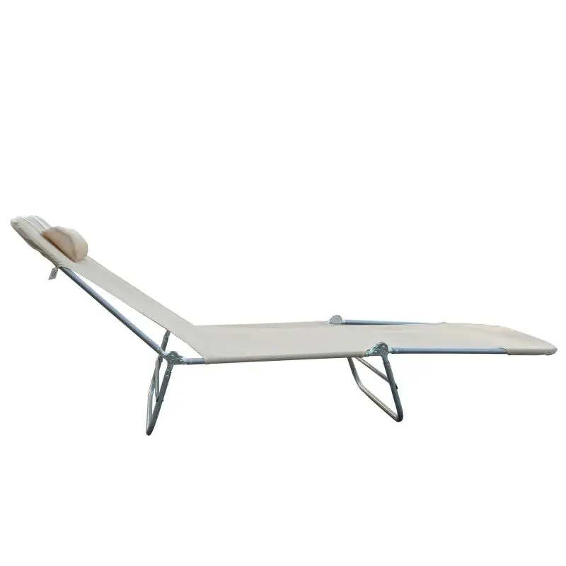 Foldable Sun Lounger with Reclining Backrest