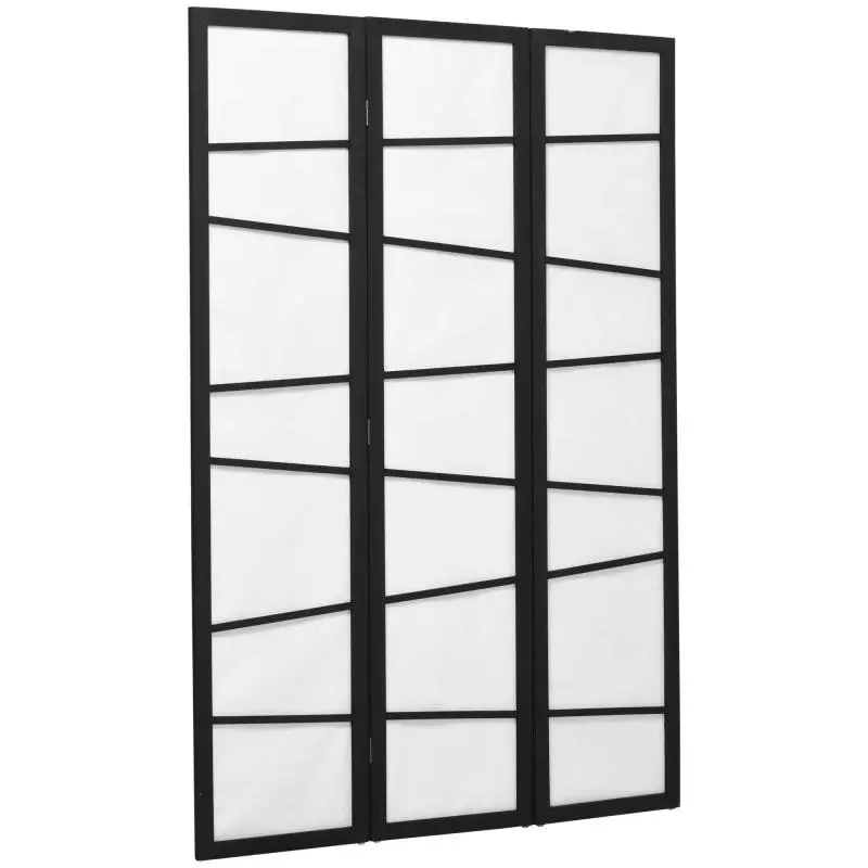 3-Panel Folding Wooden Room Divider, 120 x 170 cm