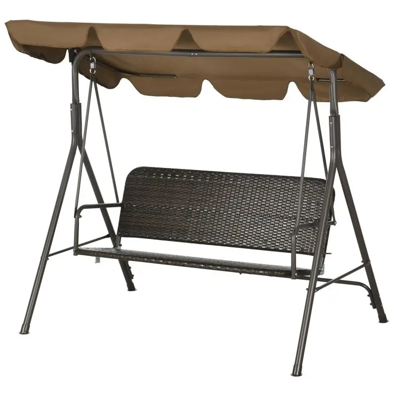 3-Seater Garden Swing with Adjustable Canopy