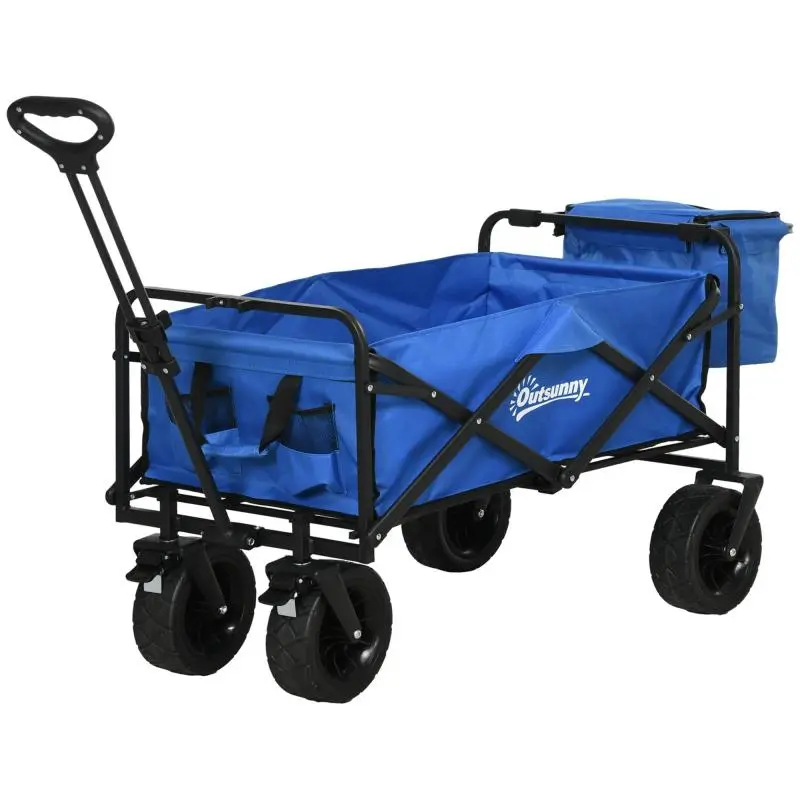 110 L Garden Cart with Telescopic Handle and 15 L Cooler Bag
