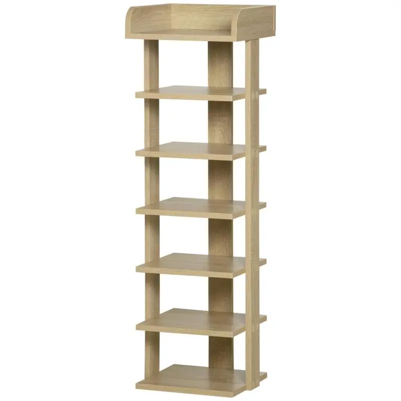 Wooden Shoe Cabinet for 6 Pairs, Oak