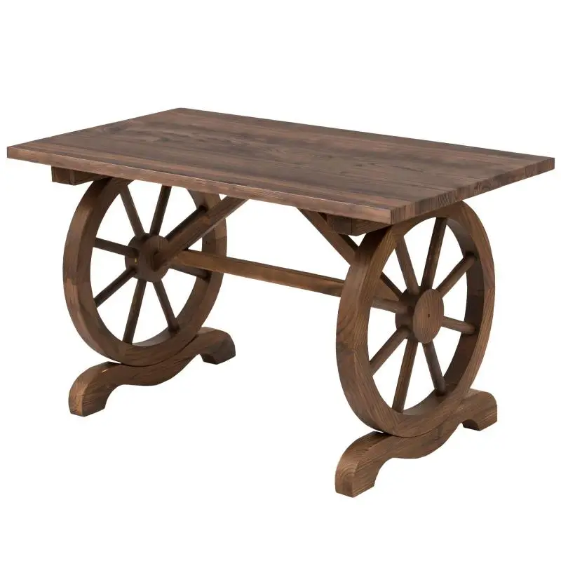 Country-Style Garden Table, 110 × 60 × 65 cm